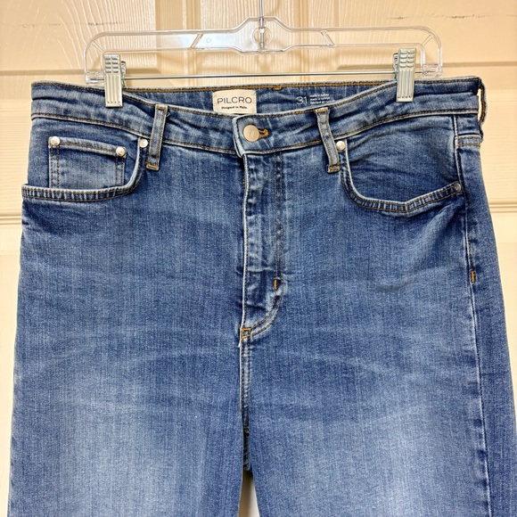 Anthropologie - Pilcro The Scotty Cuffed High-Rise Straight-Leg Jeans 31 - Picture 9 of 11